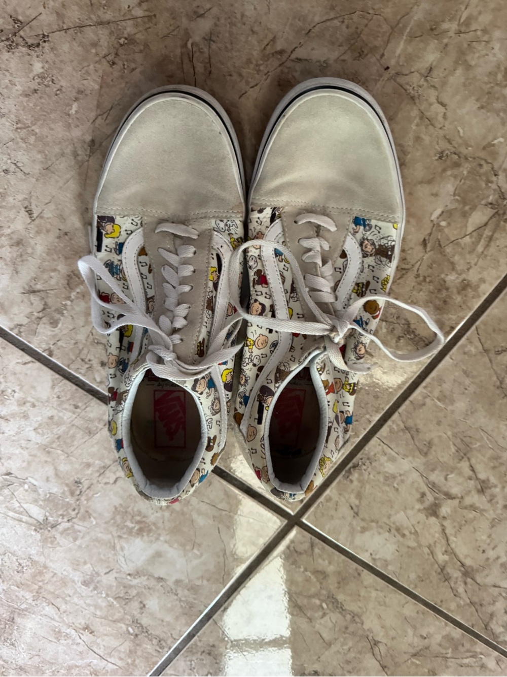 Vans adult White Peanuts Comic Print Sneakers